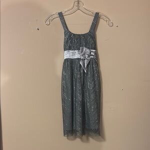 Gray Dress with Silver Bow and accent by Holiday Editions